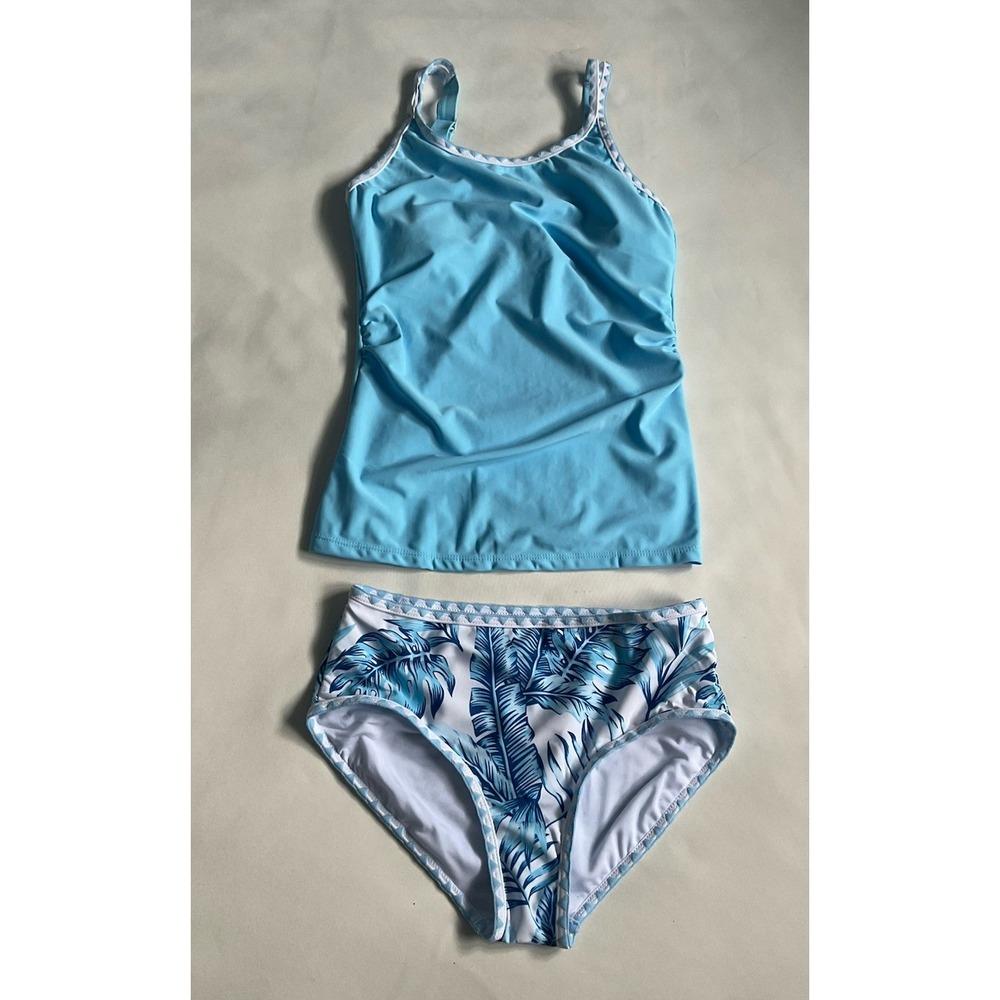 Bikini Set Two Piece Little Girls Swmsuit Tropical Floral Size 15/16 Y